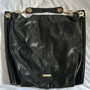 Rebecca Minkoff Black leather bag with gold hardware